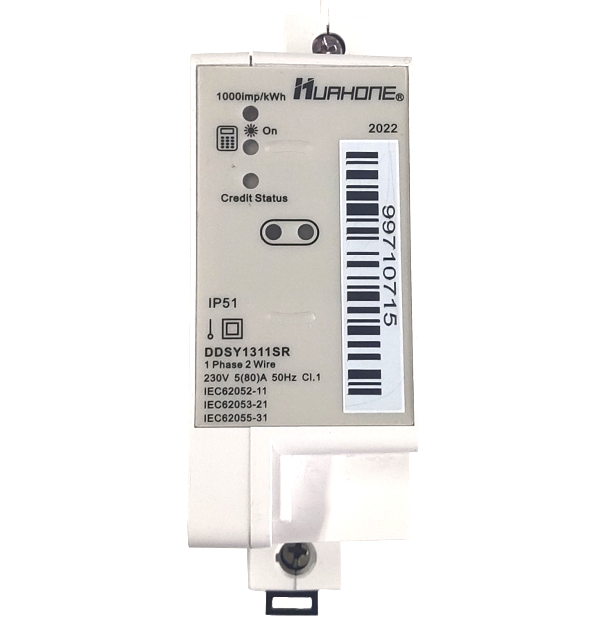 DDSY1311SR DIN Rail Single Phase Two wire Split Prepayment Energy Meter